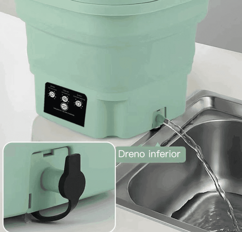 Mini Máquina de Lavar Portátil TurboClean