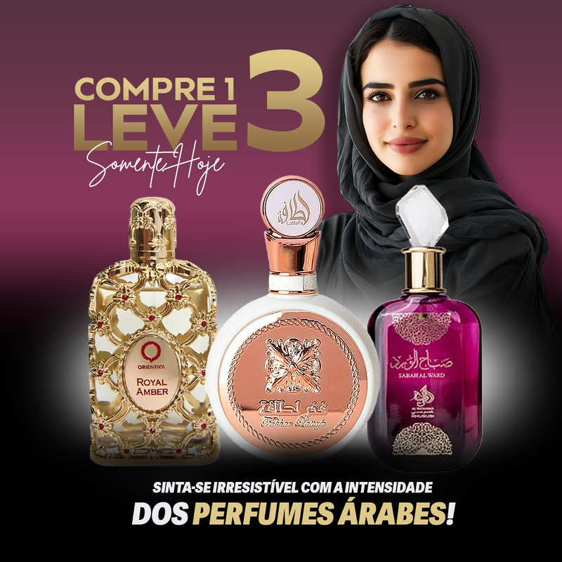PROMOÇÃO COMPRE 1 LEVE 3 - Sabah Al Ward, Lattafa Fakhar e Royal Amber - 100ml Cada